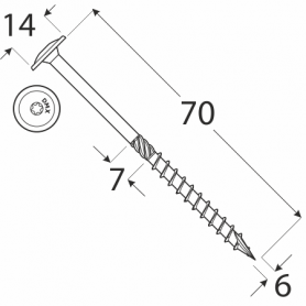 Wkręt ciesielski z łbem talerzowym 6mm - CT - karton DMX - 9
