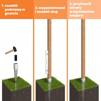 Podstawa słupa - wbijana regulowana - PSGR GRUNDLINE - 3