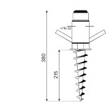 Podstawa parasola - wkręcana - PWA 16-32x380 GRUNDLINE - 4