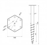Podstawa słupa - wkręcana do ziemi - PWM GRUNDLINE - 12