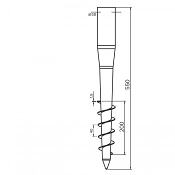 Podstawa słupa - wkręcana - PWO 68x550x1,8 GRUNDLINE - 6