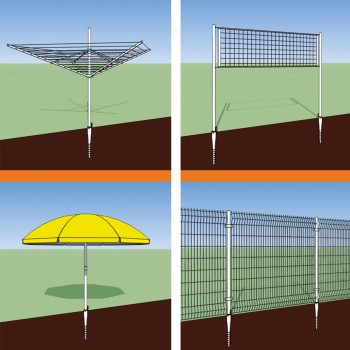 Podstawa słupa - wkręcana - PWO 68x550x1,8 GRUNDLINE - 2