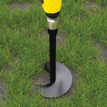 Kotwa wkręcana do ziemi z nakrętką - PWT czarna GRUNDLINE - 3