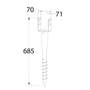 Podstawa słupa - wkręcana do ziemi - PWU GRUNDLINE - 7