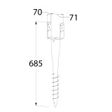 Podstawa słupa - wkręcana do ziemi - PWU GRUNDLINE - 7