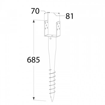 Podstawa słupa - wkręcana do ziemi - PWU GRUNDLINE - 9