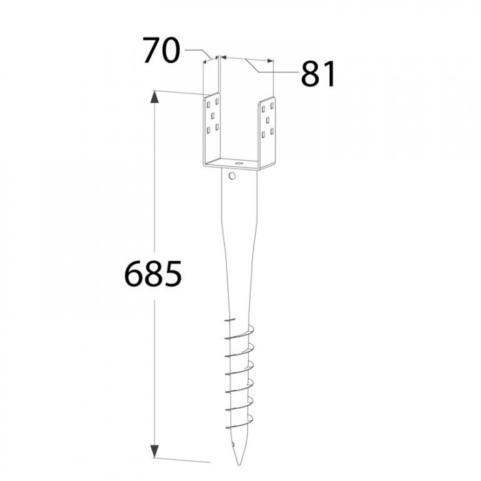 Podstawa słupa - wkręcana do ziemi - PWU GRUNDLINE - 9