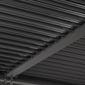 Pergola tarasowa, szara aluminiowa z otwieranym dachem - Kea I 3x4m Grindi - 3