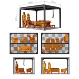 Zestaw Pergola tarasowa, szara aluminiowa - Kea II 3x4m + ścianka PC + żaluzje GRINDI IN THE GARDEN - 2