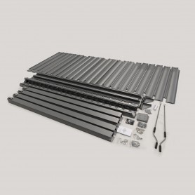 Pergola tarasowa, szara aluminiowa z otwieranym dachem - Kea I 3x3m Grindi - 6