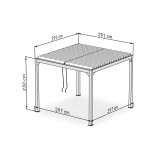 Zestaw Pergola tarasowa, szara aluminiowa - Kea I 3x3m + ścianka PC + żaluzje GRINDI IN THE GARDEN - 9