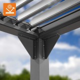 Zestaw Pergola tarasowa, szara aluminiowa - Kea I 3x3m + ścianka PC + żaluzje GRINDI IN THE GARDEN - 12