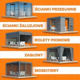 Zestaw Pergola tarasowa, szara aluminiowa - Kea I 3x3m + ścianka PC + żaluzje GRINDI IN THE GARDEN - 16