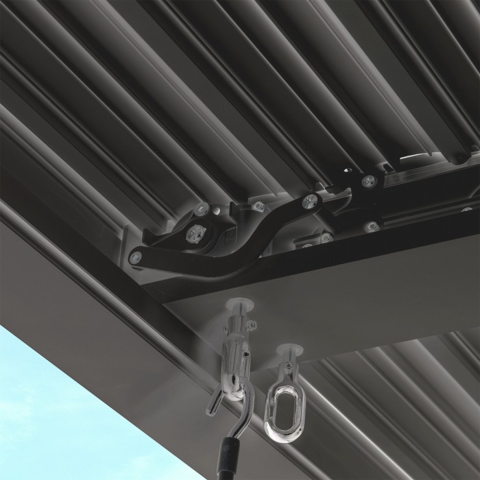 Pergola tarasowa, szara aluminiowa z otwieranym dachem - Kea VI 4x4m Grindi - 5