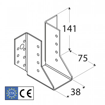 Wieszak belki – uchwyt belki drewnianej WB 3 - 10szt DMX - 2