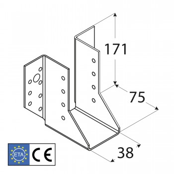 Wieszak belki – uchwyt belki drewnianej WB 4 - 10szt DMX - 2