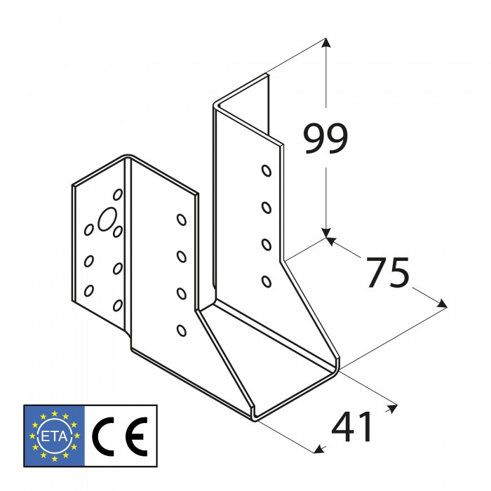 Wieszak belki – uchwyt belki drewnianej WB 4 - 10szt DMX - 20