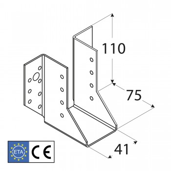 Wieszak belki – uchwyt belki drewnianej WB 5 - 10szt DMX - 2