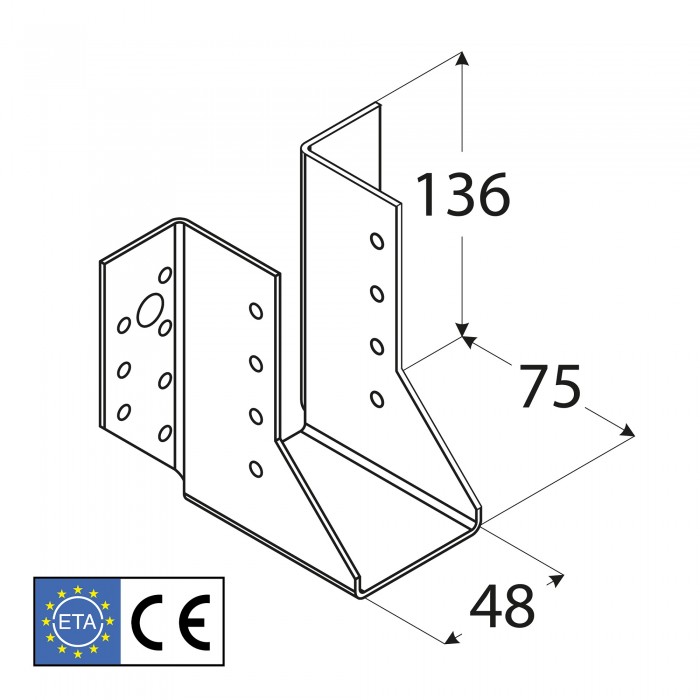 Wieszak belki – uchwyt belki drewnianej WB 5 - 10szt DMX - 12