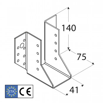 Wieszak belki – uchwyt belki drewnianej WB 6 - 10szt DMX - 2