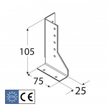 Wieszak belki prawy – uchwyt belki drewnianej WBD - 10szt DMX - 2