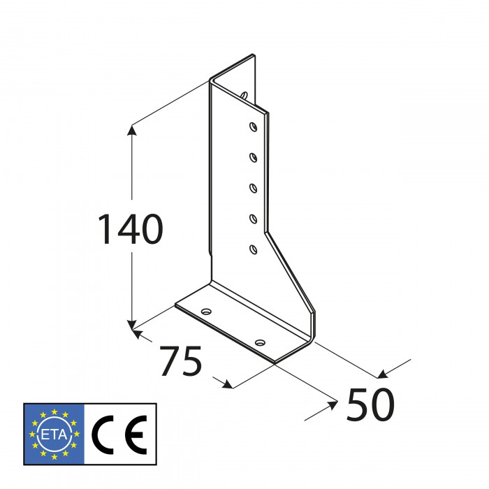 Wieszak belki prawy – uchwyt belki drewnianej WBD - 10szt DMX - 6