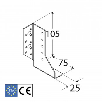 Wieszak belki lewy – uchwyt belki drewnianej WBD - 10szt DMX - 2