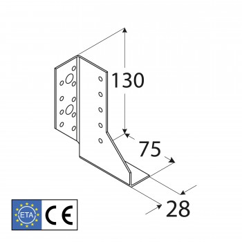 Wieszak belki lewy – uchwyt belki drewnianej WBD - 10szt DMX - 4