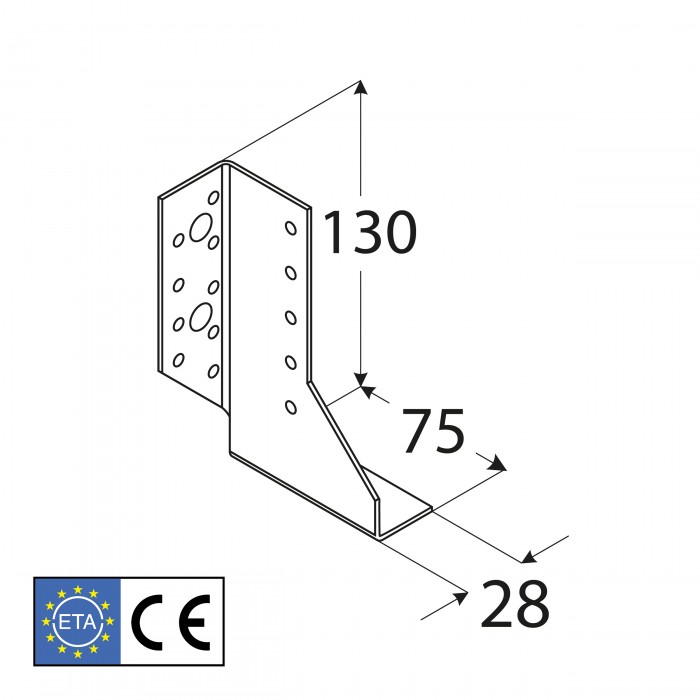 Wieszak belki lewy – uchwyt belki drewnianej WBD - 10szt DMX - 4