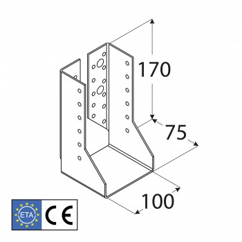 Wieszak belki zagięty – uchwyt belki drewnianej WBZ - 10szt DMX - 20