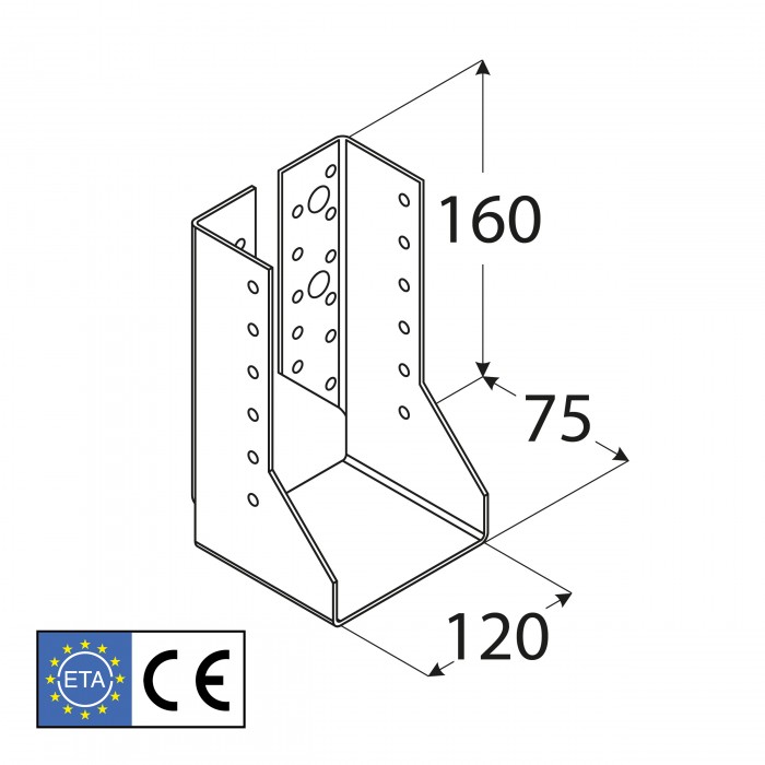 Wieszak belki zagięty – uchwyt belki drewnianej WBZ - 10szt DMX - 24