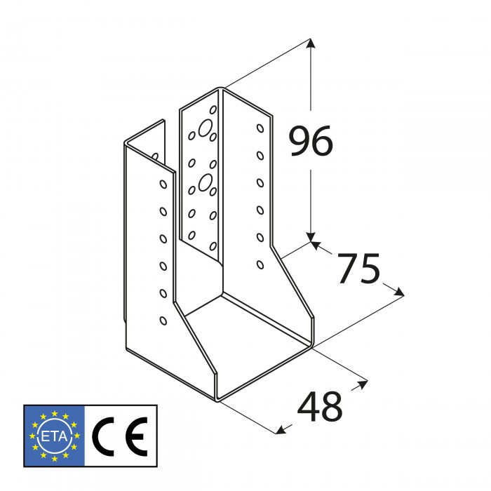 Wieszak belki zagięty – uchwyt belki drewnianej WBZ - 10szt DMX - 32