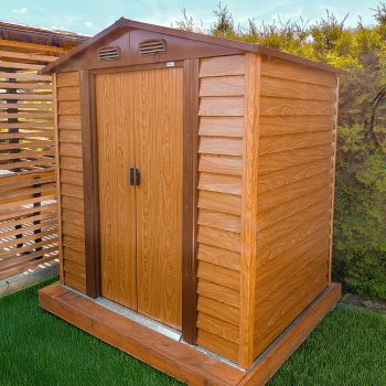 Domek ogrodowy metalowy 1,5 x 1,9 m imitacja drewna - Domek narzędziowy Arbor I GRINDI IN THE GARDEN - 2