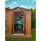 Domek ogrodowy metalowy 1,5 x 1,9 m imitacja drewna - Domek narzędziowy Arbor I GRINDI IN THE GARDEN - 12