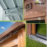 Domek ogrodowy metalowy 2,0 x 2,4 m - imitacja drewna - Domek narzędziowy Arbor II GRINDI IN THE GARDEN - 8