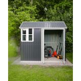 Domek ogrodowy metalowy 1,2 x 2,6 x 2,3m szary - Domek narzędziowy Betula GRINDI IN THE GARDEN - 3