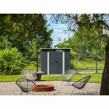 Domek narzędziowy metalowy 1,9 x 2,4 x 2,0 m szary - Domek ogrodowy Ribes I GRINDI IN THE GARDEN - 7