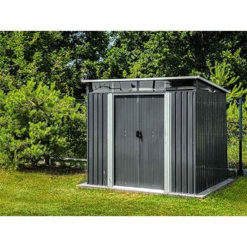 Domek narzędziowy metalowy 1,9 x 2,4 x 2,0 m szary - Domek ogrodowy Ribes I GRINDI IN THE GARDEN - 2