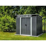 Domek narzędziowy metalowy 2,8 x 2,4 x 2,0 m szary - Domek ogrodowy Ribes III GRINDI IN THE GARDEN - 2