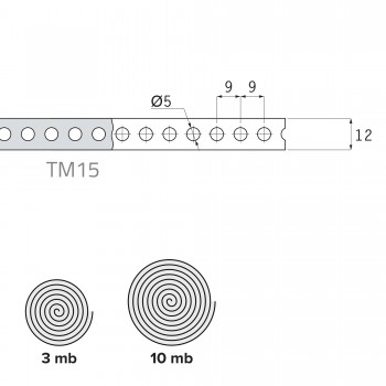 Taśma montażowa perforowana - TM 15 Domax - 5