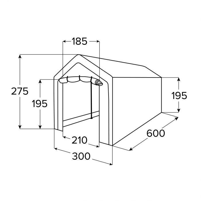 Namiot garażowy PE 300x600x274 szary - NG 2 GRINDI - 2