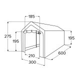 Namiot garażowy PE 300x600x274 szary - NG 2 GRINDI - 2