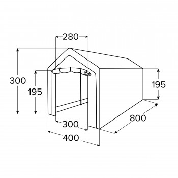 Namiot garażowy PE 400x800x305 szary - NG 5