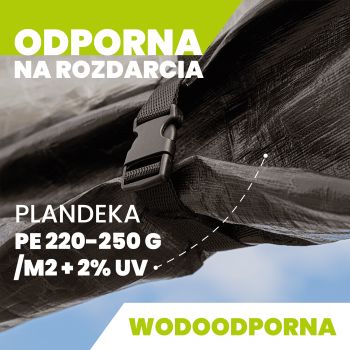 Namiot garażowy PE 400x800x305 szary - NG 5