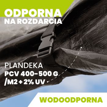 Namiot garażowy PVC 400x800x305 szary - NG 5