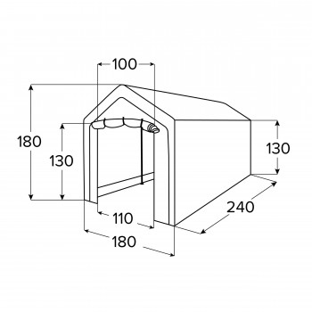 Namiot garażowy PE 180x240x180 szary - NG 7
