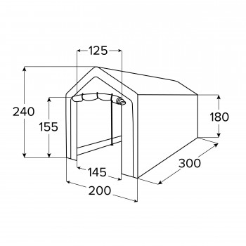 Namiot garażowy PE 200x300x240 szary - NG 9