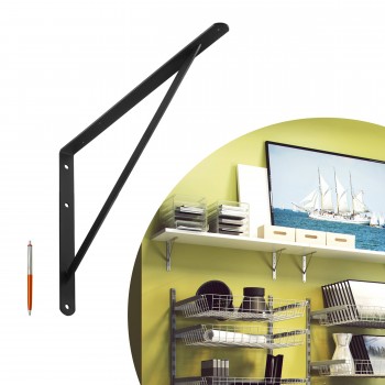 Wspornik stalowy wzmacniany techniczny podpora do półki czarny WSWP