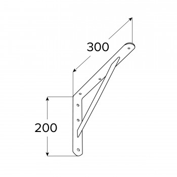 Wspornik stalowy wzmacniany techniczny podpora do półki czarny WSWP