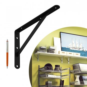 Wspornik stalowy wzmacniany techniczny podpora do półki czarny WSWP